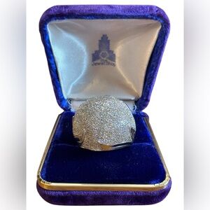 Elegant Large Sterling Silver 925 textured Domed ITALY Ring